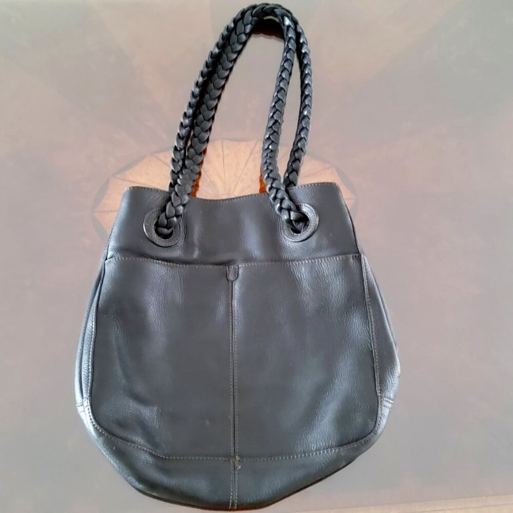 J. JILL 100% LEATHER Handbag Purse. Braided Straps. Versatile, Convertible Roomy